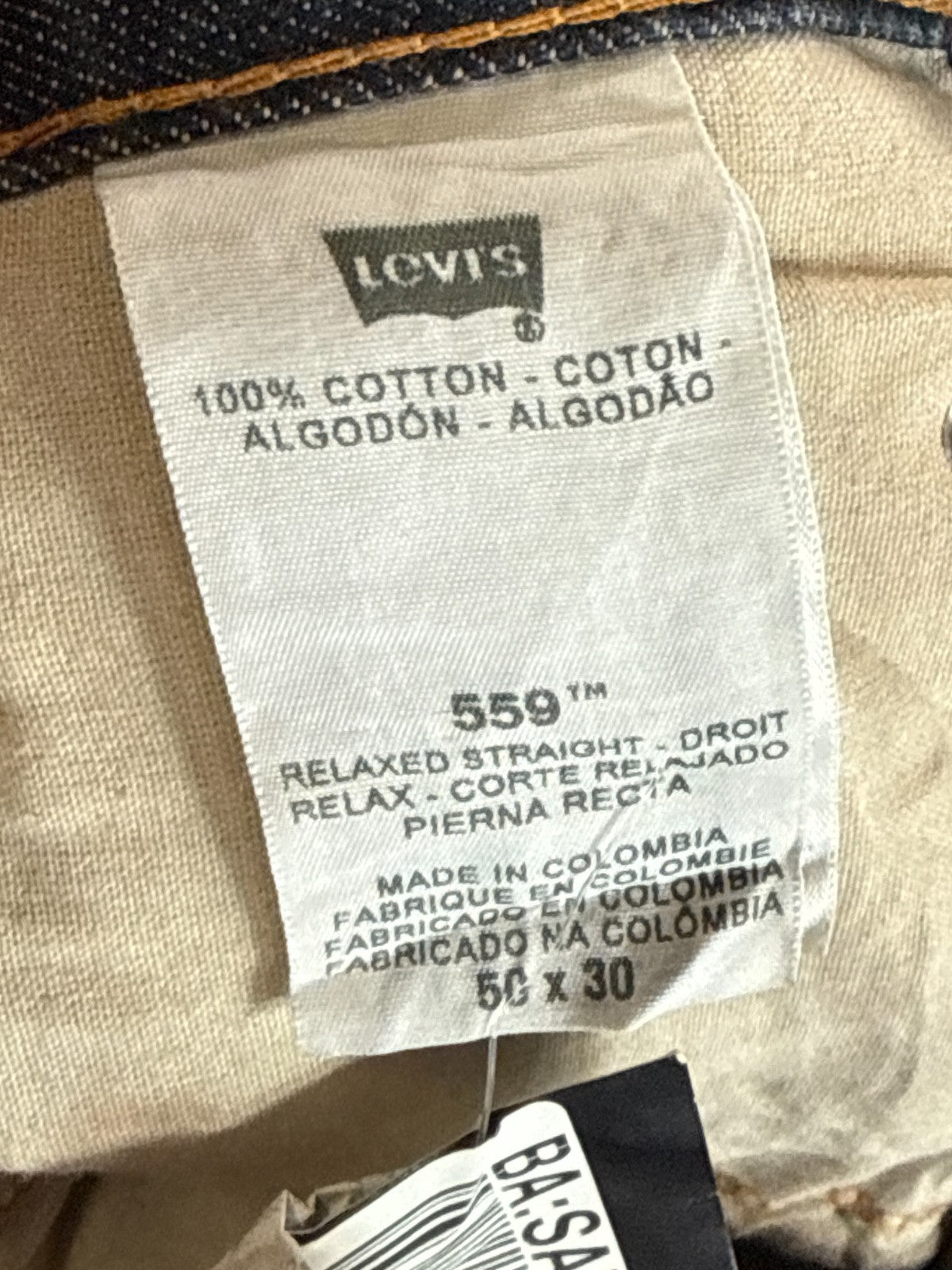 Levis 559 Relaxed Straight Jeans Mens 50x30 Blue Denim Classic Casual Pants