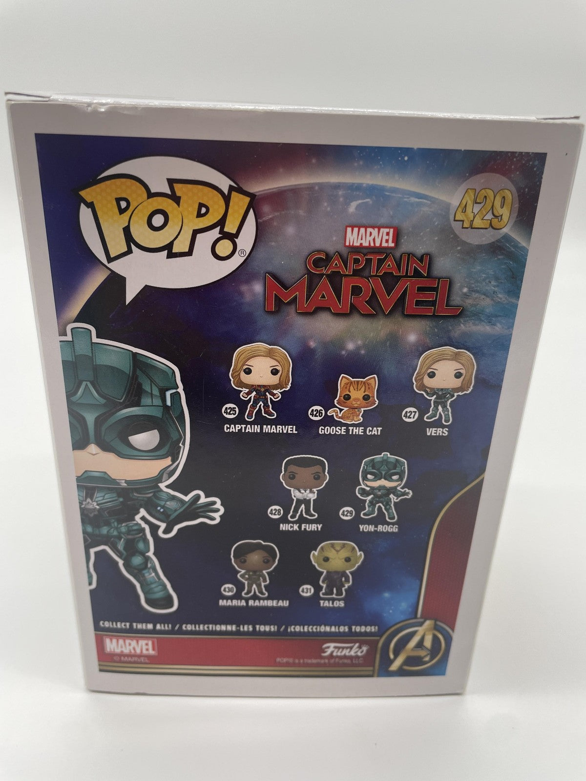 Funko Pop Marvel Captain Marvel Yon-Rogg #429 Vinyl Bobblehead Green Standard