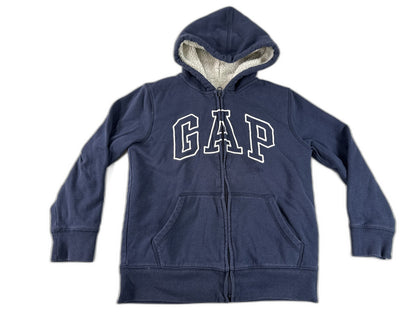 GAP Zip Up Hoodie M (8) Navy Recycled Materials Long Sleeve Regular Fit Lined