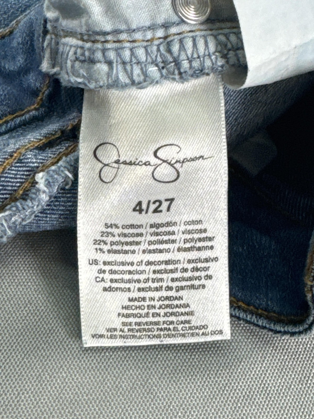 Jessica Simpson Jeans Womens 4 Rolled Crop Skinny Stretch Denim Casual Pants 54