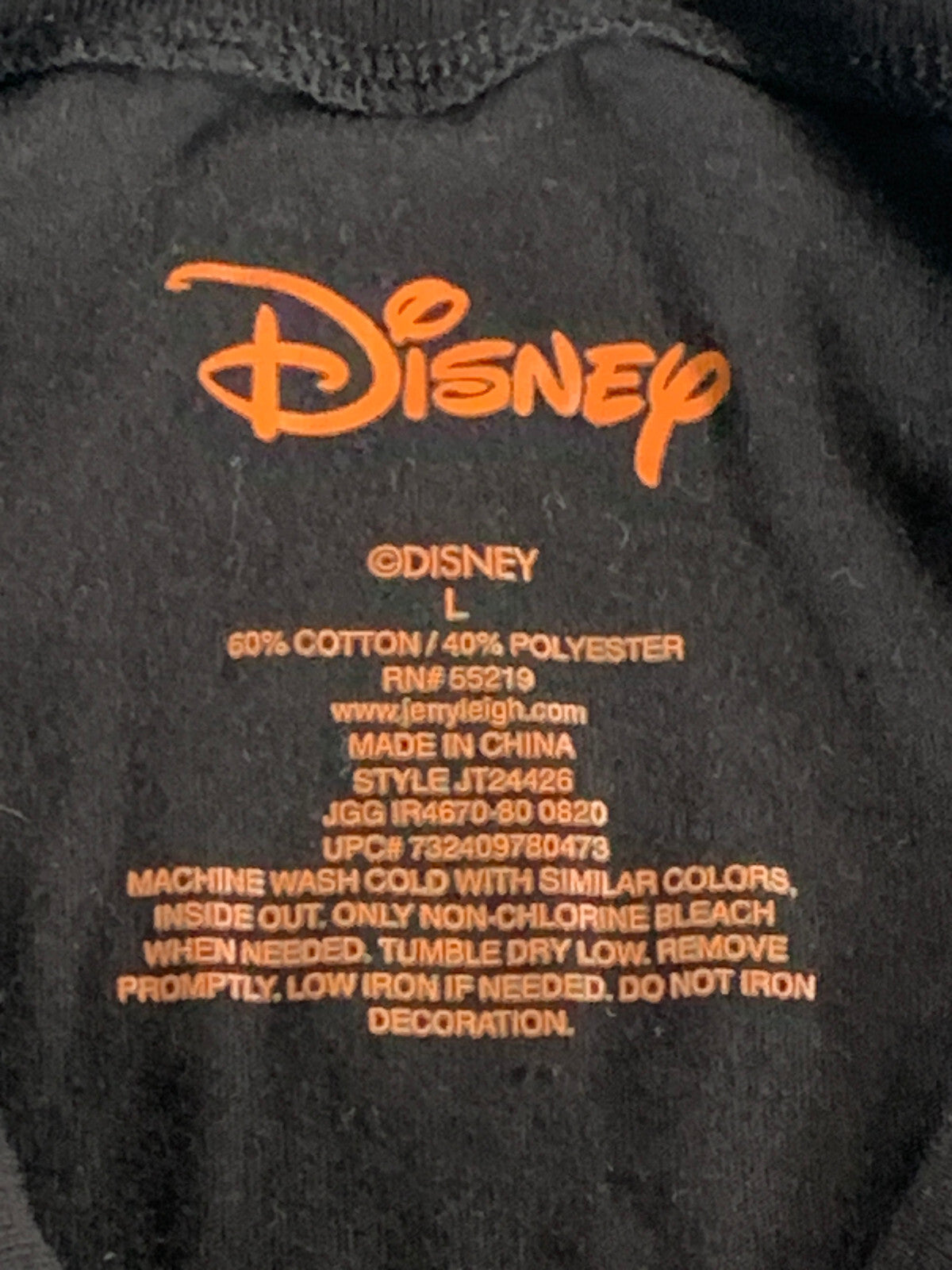 Disney Mickey Mouse Halloween Shirt L Black Spider Web Graphic Long Sleeve Tee