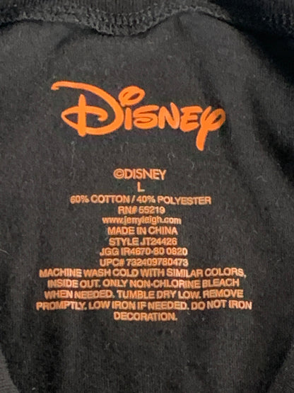 Disney Mickey Mouse Halloween Shirt L Black Spider Web Graphic Long Sleeve Tee