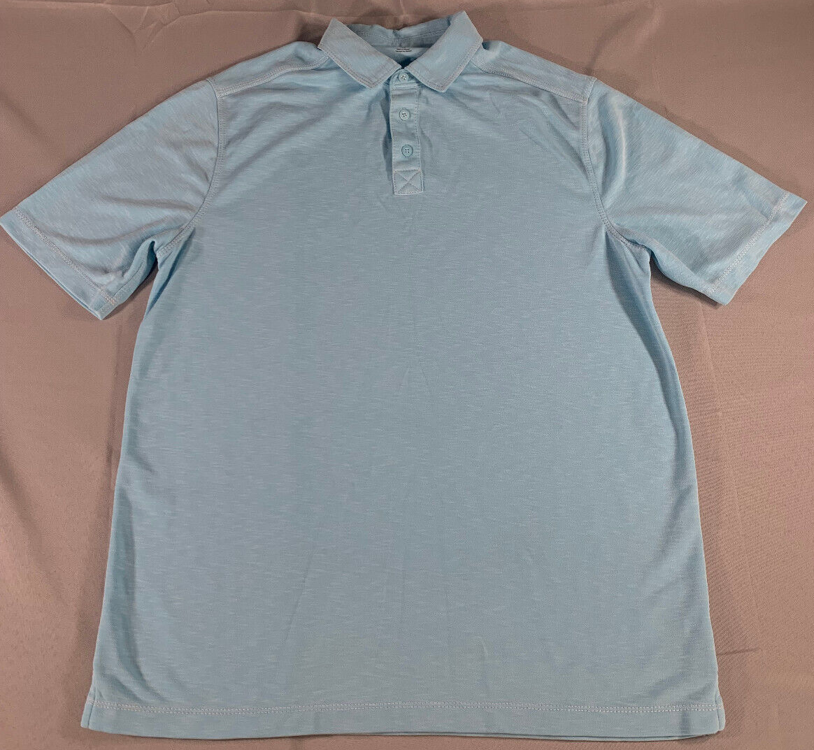 Saks Fifth Avenue Mens Polo Shirt XL Blue Short Sleeve Casual Preppy Classic Fit