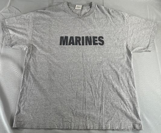 7.62 Design Marines T-Shirt XXL Gray Distinctive Military Graphic USA Cotton