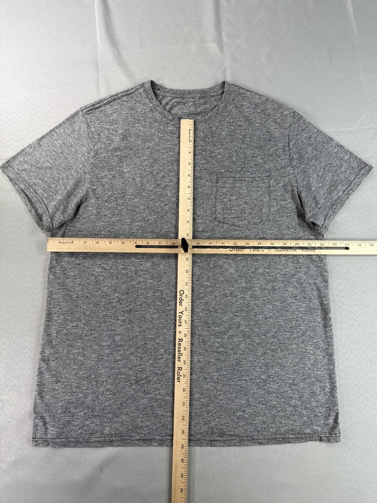Goodfellow Co Crewneck Tee Short Sleeve Pocket Gray L Cotton Blend Relaxed Fit
