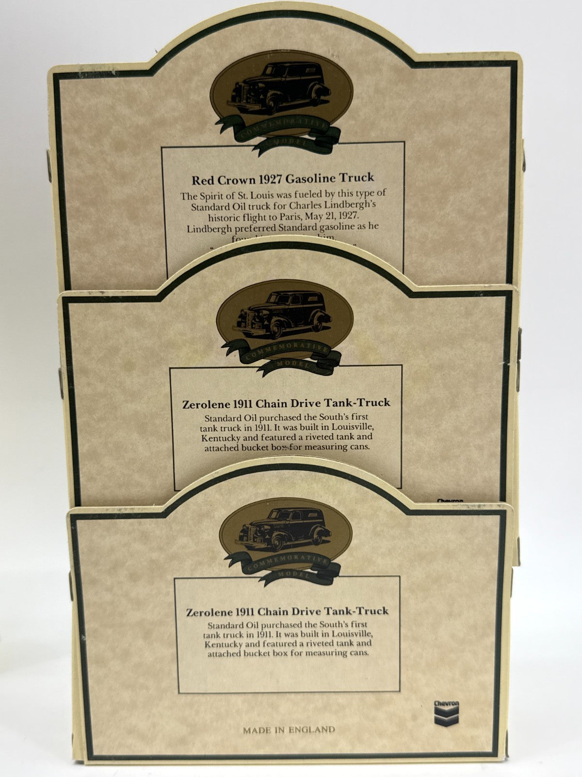 Chevron Tanker Truck Lot Zerolene Standard Oil Diecast England Boxed Set 925