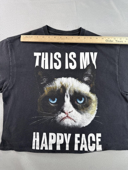 Grumpy Cat Meme Graphic Tee Mens L Black 100% Cotton Short Sleeve Crewneck