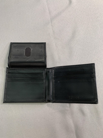 Kenneth Cole Reaction Wallet Mens Black Bifold ID Window NYC Embossed Card Slots