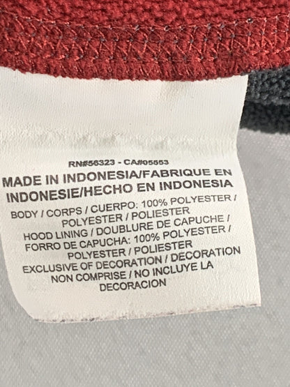 Nike Therma-Fit Hoodie Mens Large Gray Red Pullover Sweatshirt Swoosh Logo 100