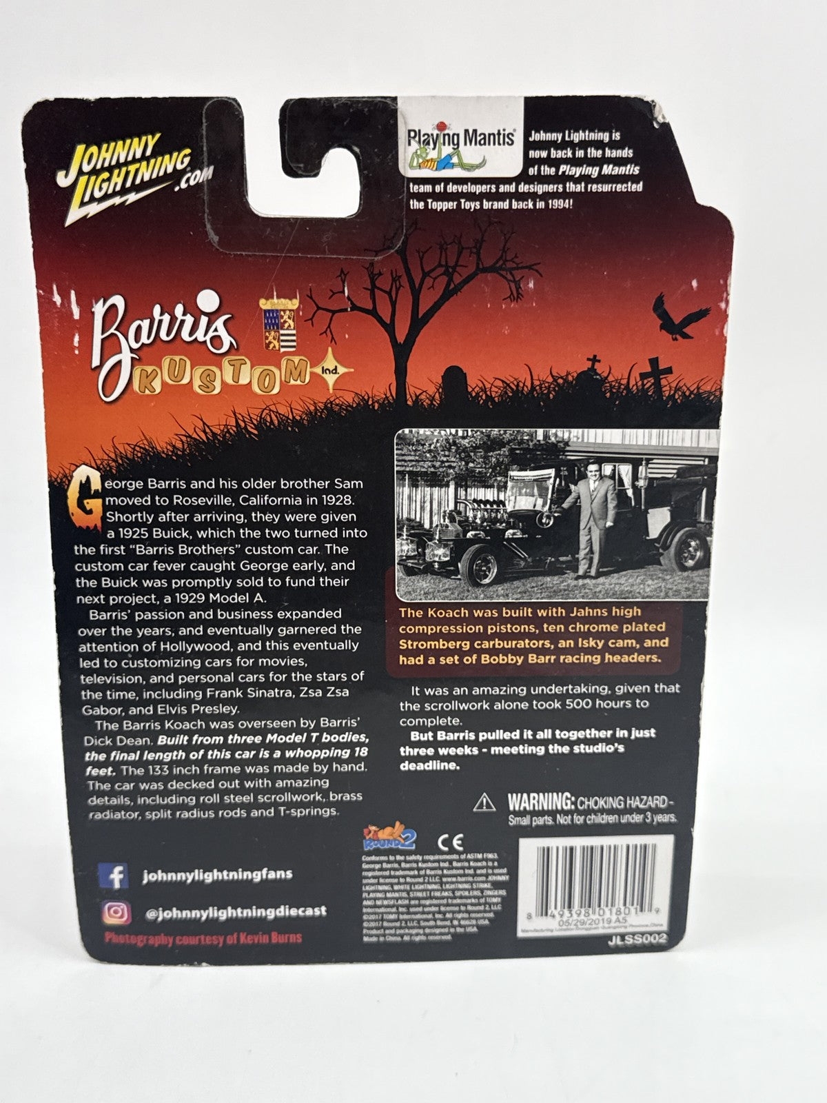 Johnny The Barris Lightning Koach Die Cast Model Car Black Metal Limited