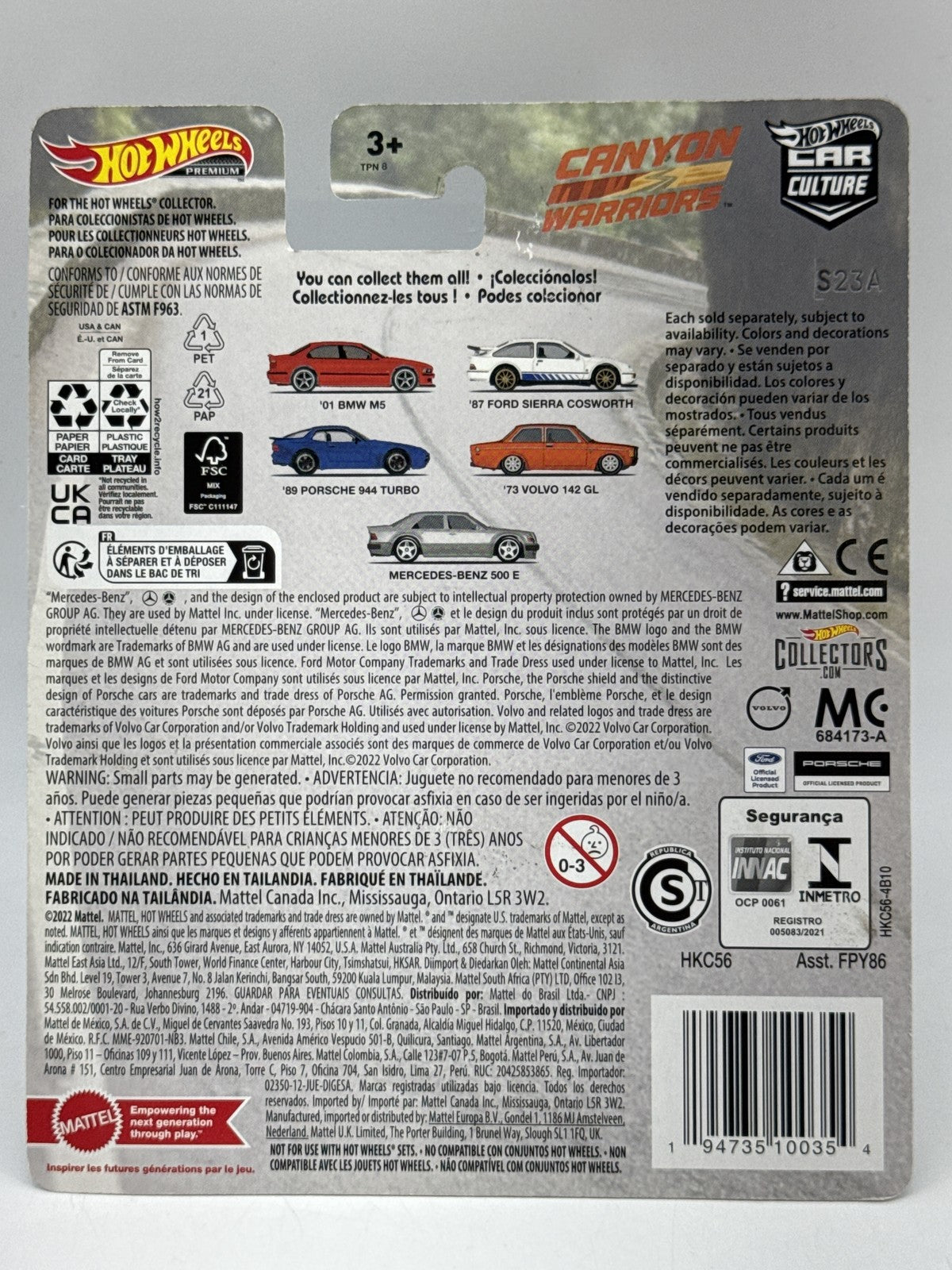 Hot '89 Porsche Wheels 944 Turbo Premium Diecast Car 1:64 Blue Metal