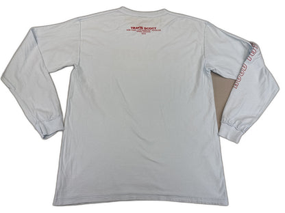 Travis Scott TS Birds Music Graphic Tee L White Long Sleeve 100% Cotton