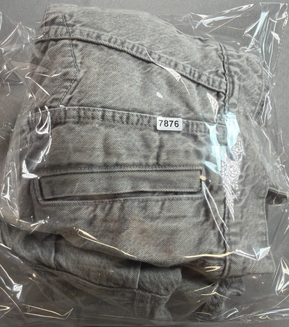 American Eagle Cropped Hooded Denim Jacket Women Small Gray Acid Wash AEO Jean