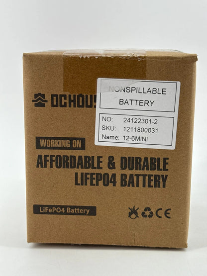 OCHOUSE 12 8V 6Ah LiFePO4 Lithium Battery ECO-LFP1206 76 8Wh Deep Cycle BMS NWT