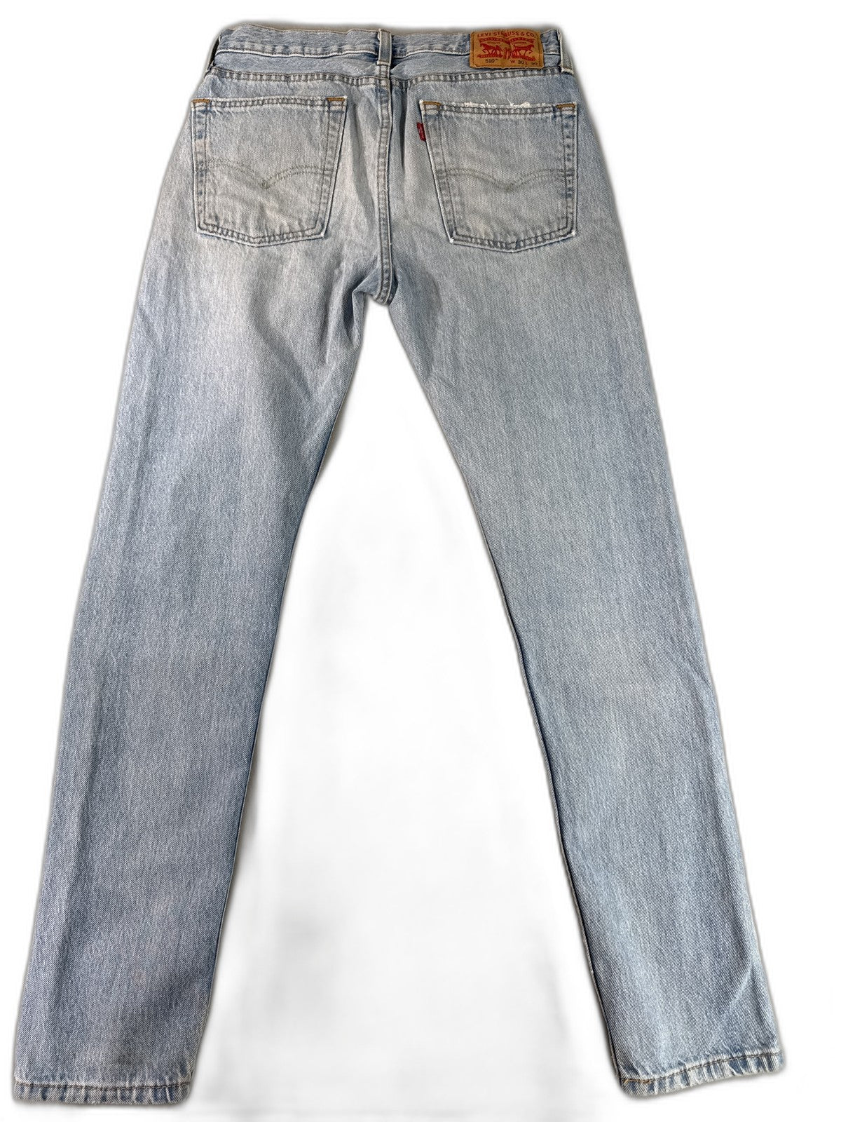Levi's 510 Straight Jeans 30 Unisex Light Wash Denim Vintage Leg Made in