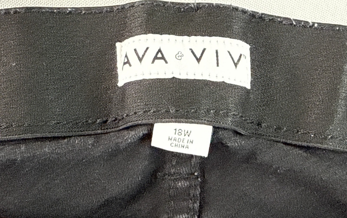 Ava & Viv Jeans Womens 18W Washed Black High Rise Skinny Stretch Plus Comfort