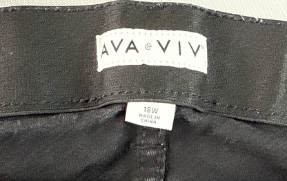 Ava & Viv Jeans Womens 18W Washed Black High Rise Skinny Stretch Plus Comfort
