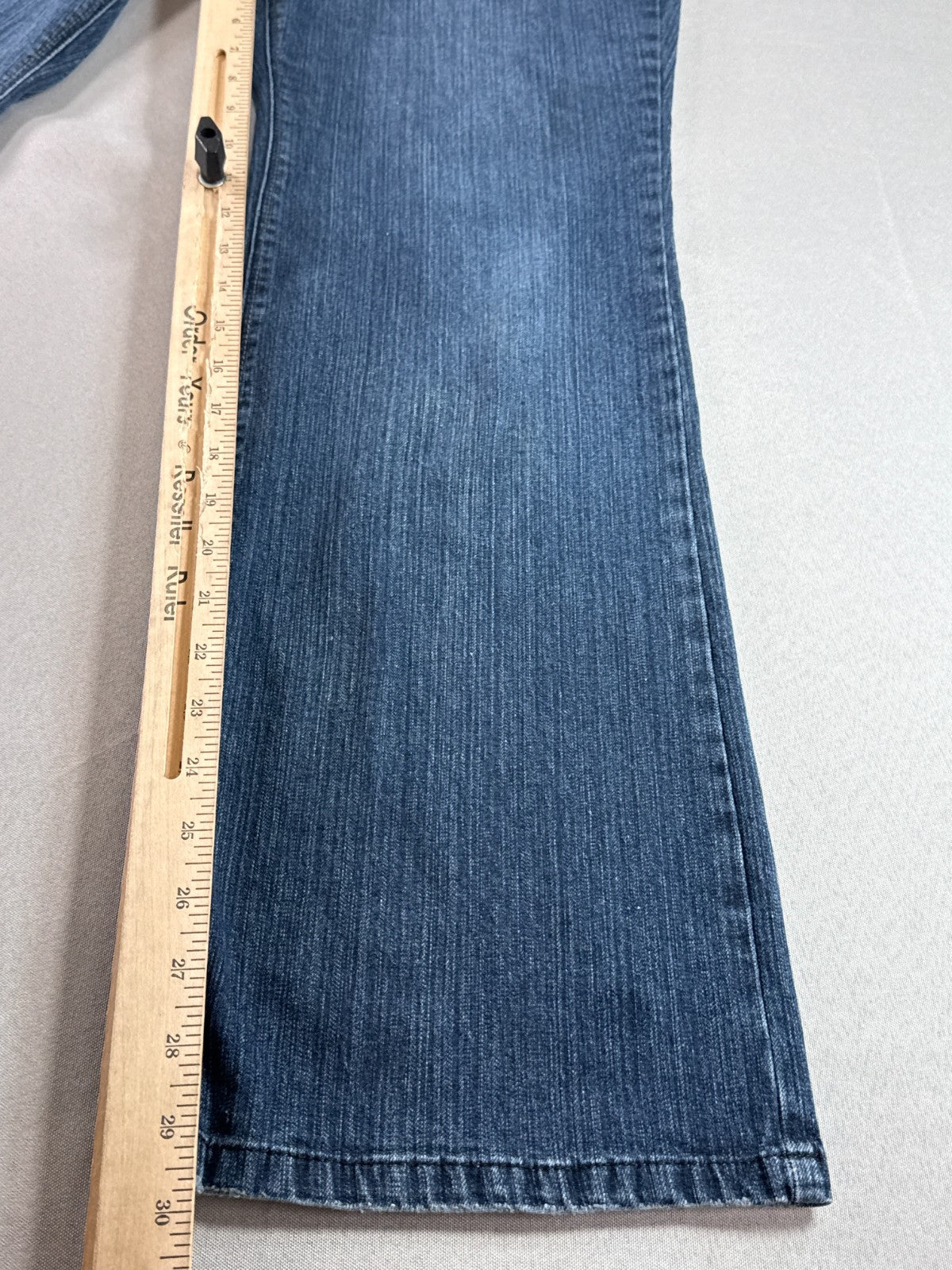 Sonoma Life + Style Womens Jeans 14 Bootcut Mid Rise Medium Wash Blue Denim Flap