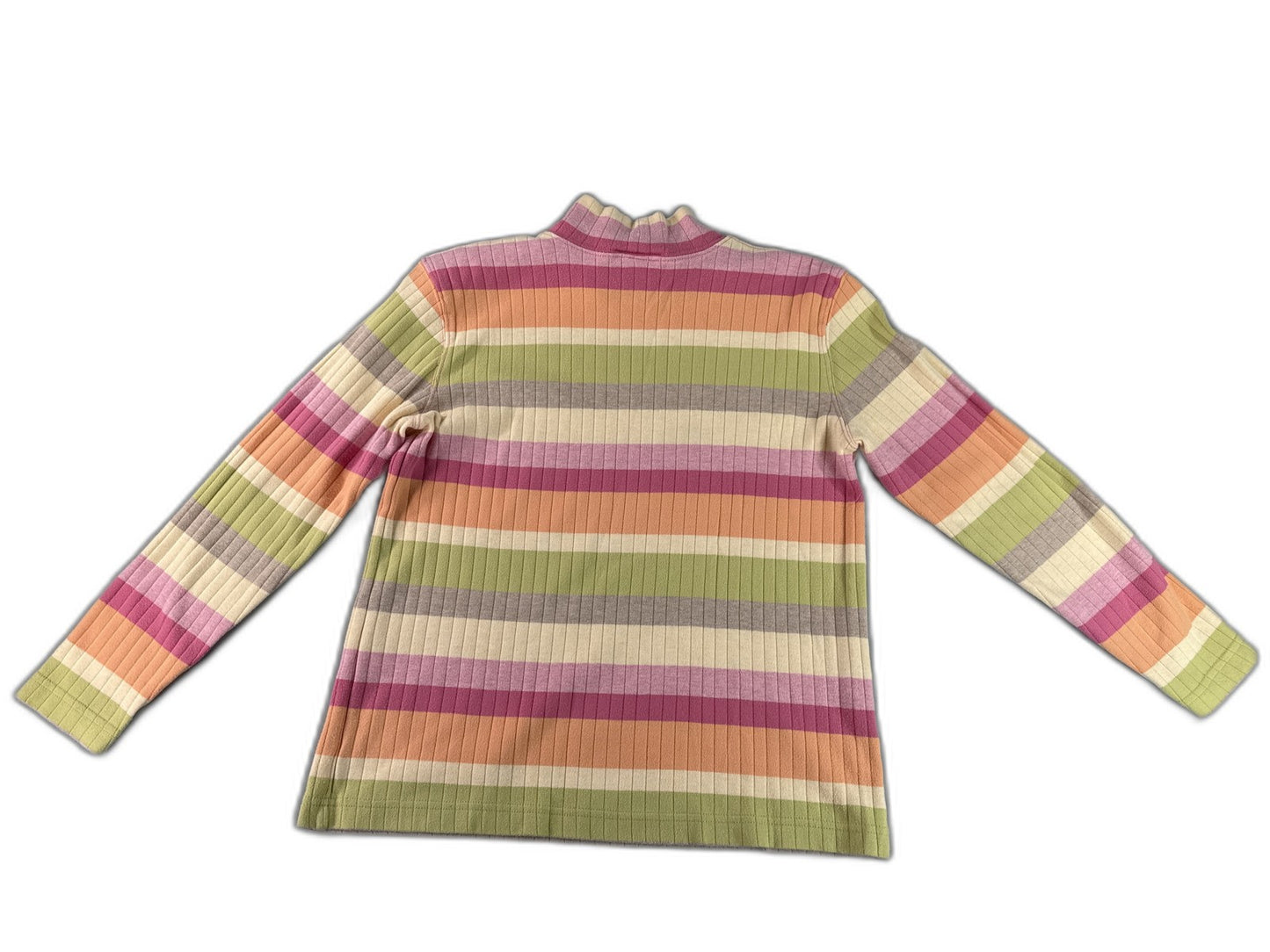 Talbots Striped Pullover Sweater Womens S Multicolor 100% Cotton High Neck Long