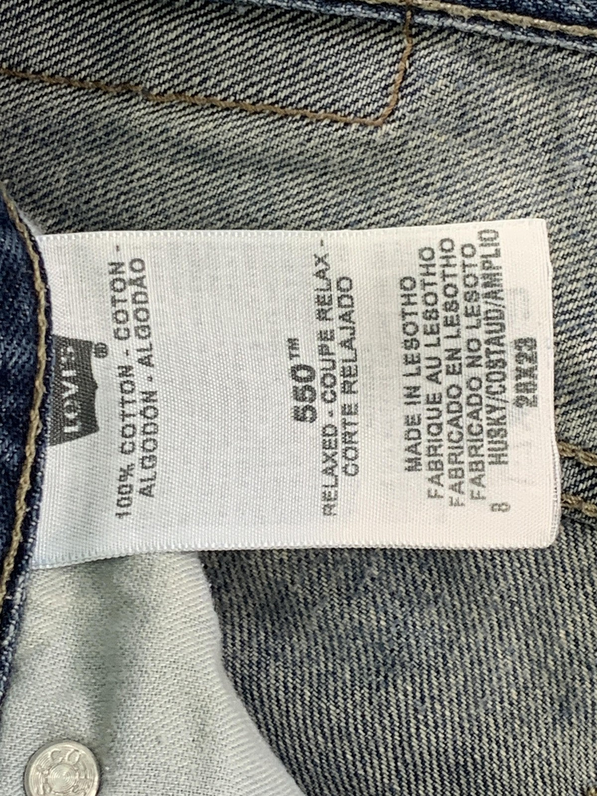Levi's 550 Jeans Boys 28x23 Medium Wash Relaxed Fit Husky Denim Tapered Leg
