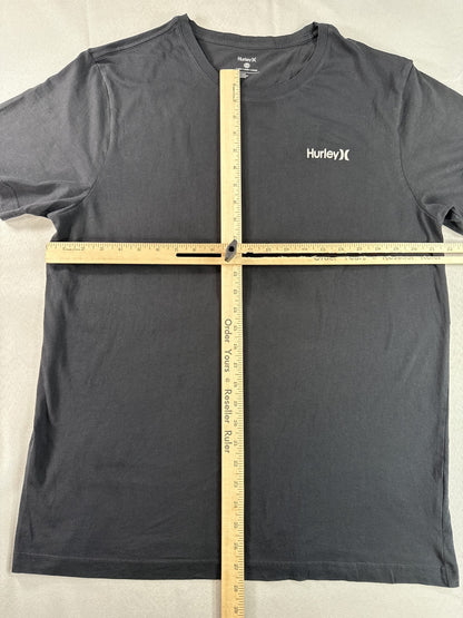 Hurley Graphic Tee XL Black Cotton Crewneck Logo Breathable Lightweight