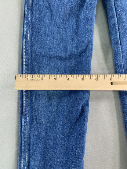 VINTAGE Britania Jeans Boys 4 Blue Denim Straight Leg Contrast Stitch Kids 80s