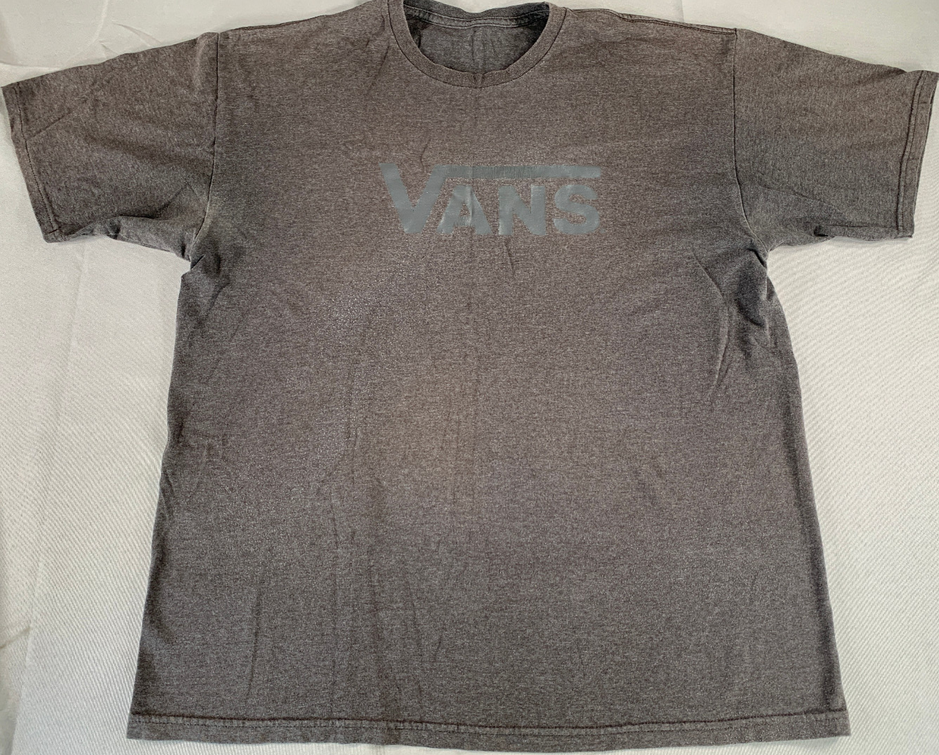 Vans Gray Logo Graphic T-Shirt Adult Fit Chest 24" Skate Streetwear Unisex Tee