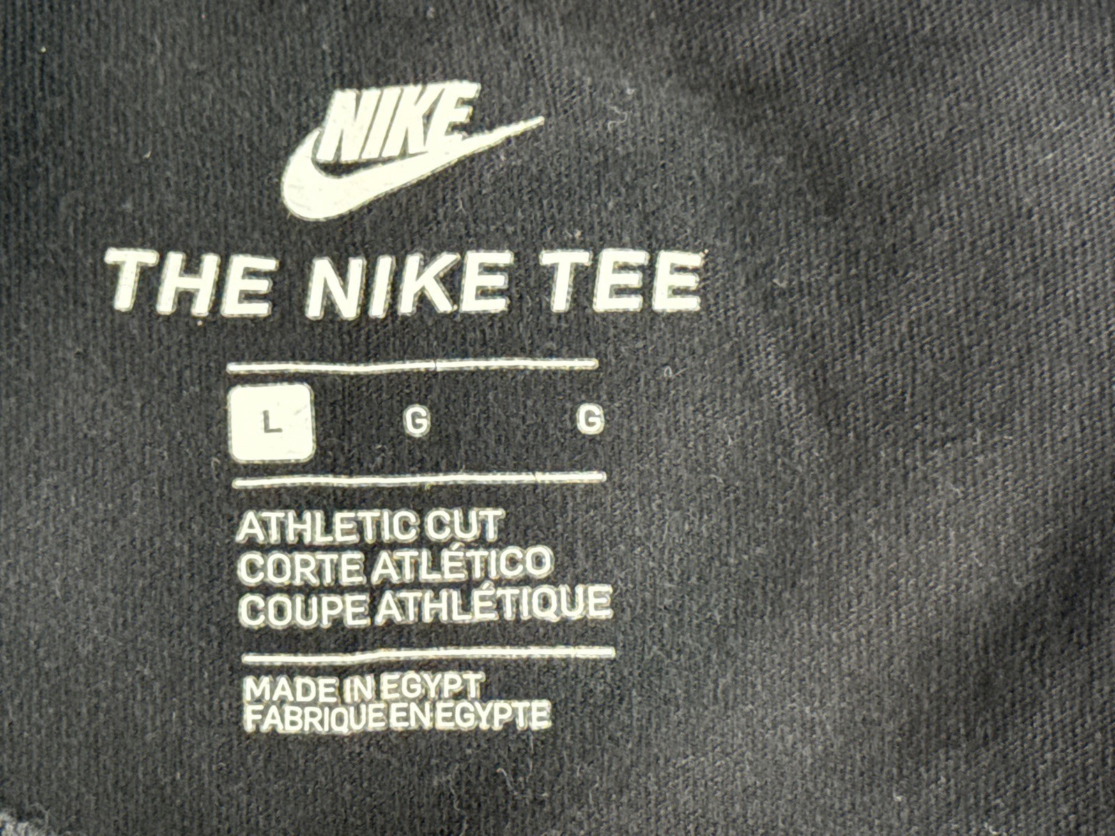 Nike Long Sleeve Shirt L Black All Over Print Cotton Crewneck Athletic Unisex
