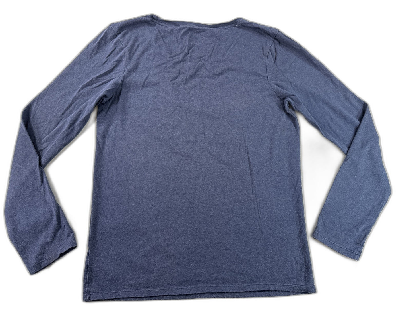 Lucky Brand Long Sleeve Top L/G Navy Blue Scoop Neck Cotton Modal Spandex Womens