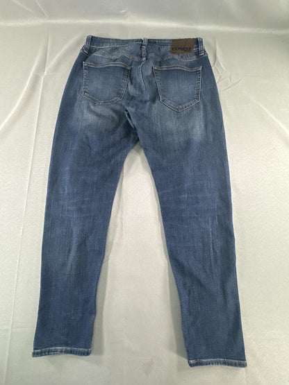 Express Jeans Mens 29x30 Blue Skinny Hyper Stretch Denim Medium Wash Pants Red