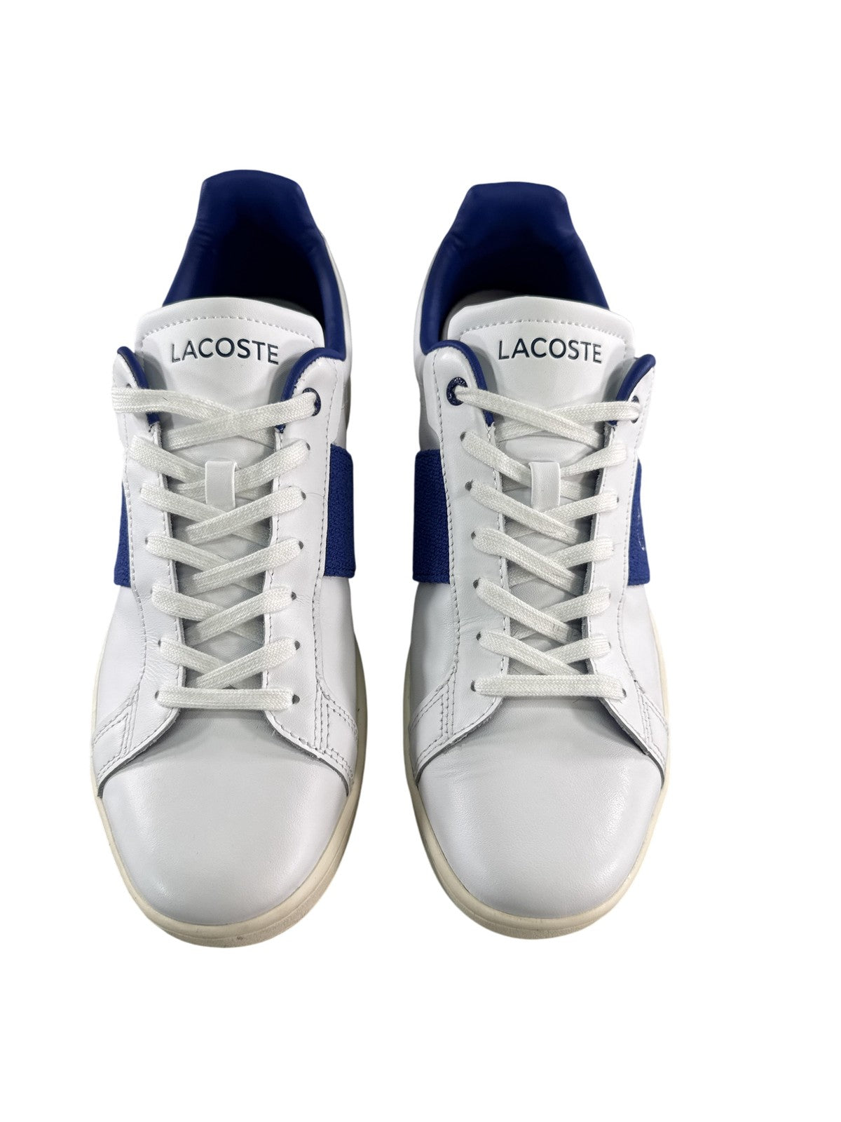 Lacoste Carnaby Pro Shoes Mens Size 10.5 White Blue Ortholite 747SMA0048080