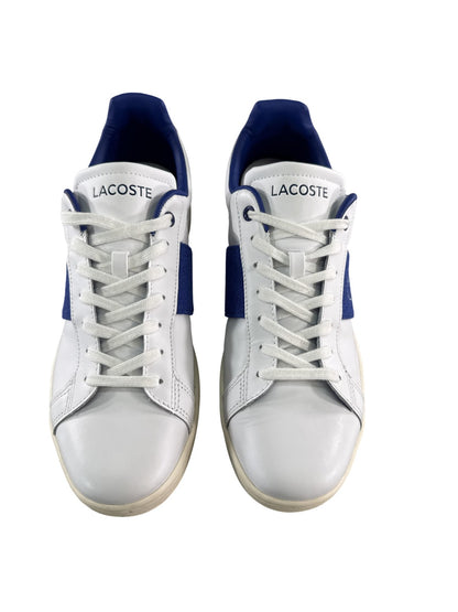 Lacoste Carnaby Pro Shoes Mens Size 10.5 White Blue Ortholite 747SMA0048080