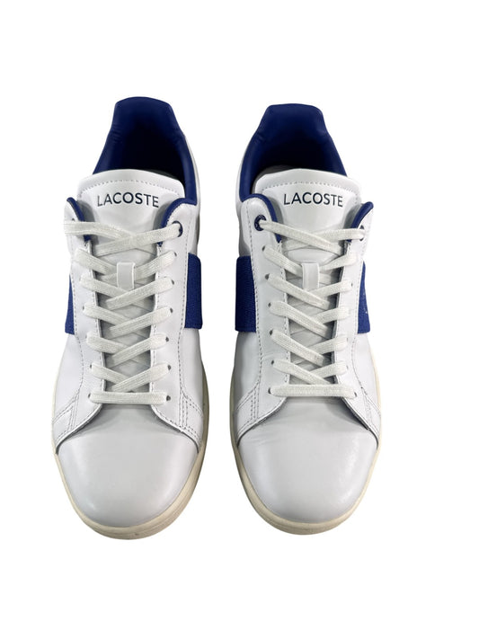 Lacoste Carnaby Pro Shoes Mens Size 10.5 White Blue Ortholite 747SMA0048080