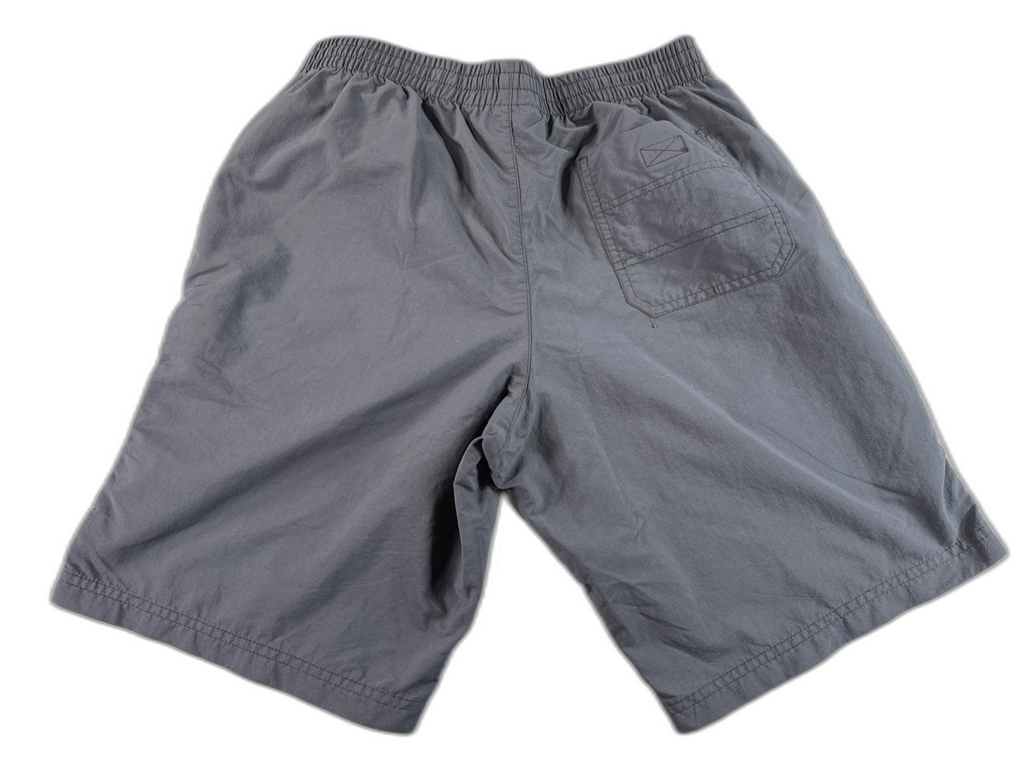 Reebok Athletic Shorts Mens Gray Polyester Relaxed Fit Elastic Waist Logo Fleece
