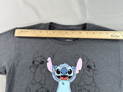 Stitch Graphic Tee L/G (12/14) Gray Crewneck Short Sleeve Cotton Polyester