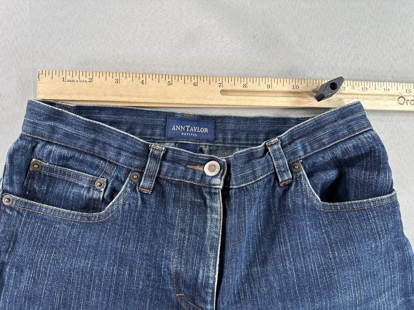 Ann Taylor Classic Straight Leg Jeans Womens 2P Blue Cotton Spandex Stretch Slim