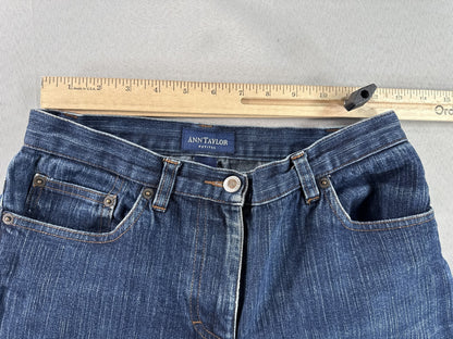 Ann Taylor Classic Straight Leg Jeans Womens 2P Blue Cotton Spandex Stretch Slim
