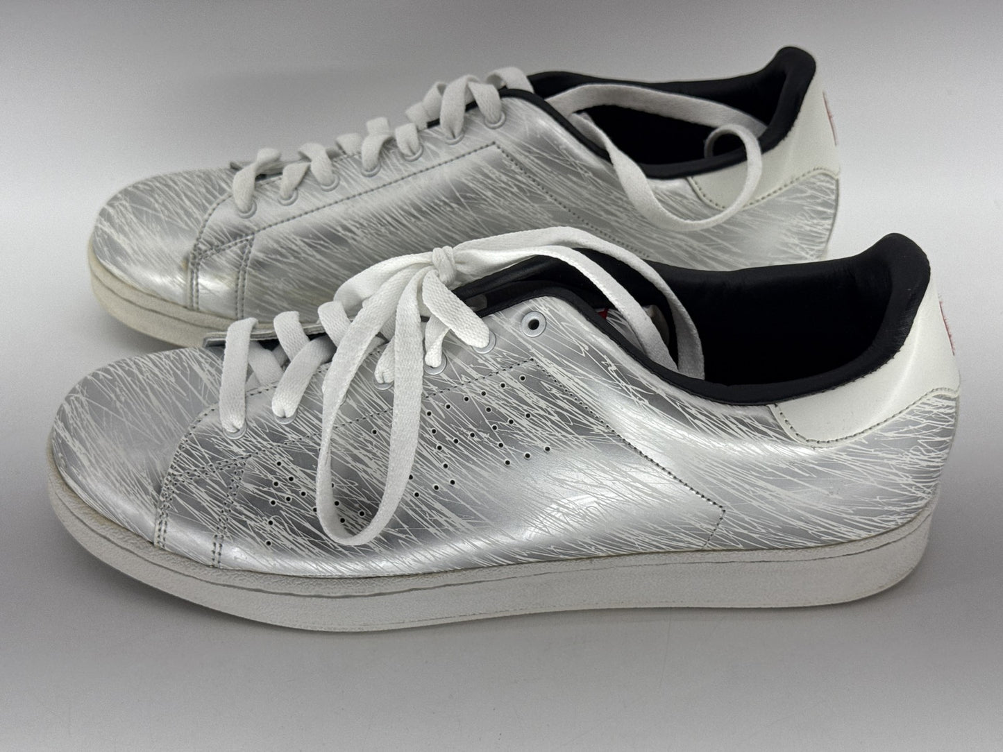 ALIFE Sneakers Womens 12 Silver Metallic Graphic Design Korea Leather