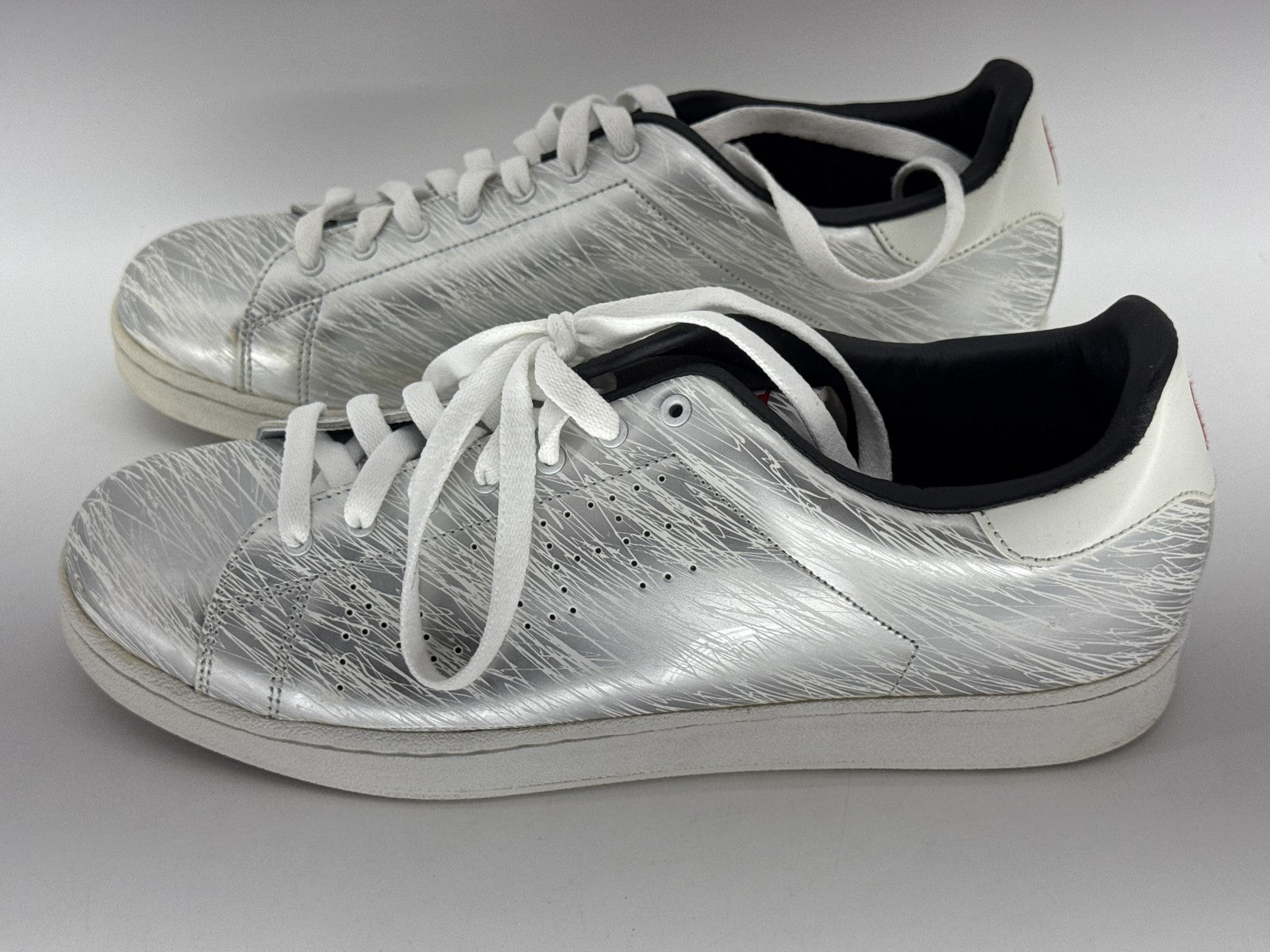 ALIFE Sneakers Womens 12 Silver Metallic Graphic Design Korea Leather