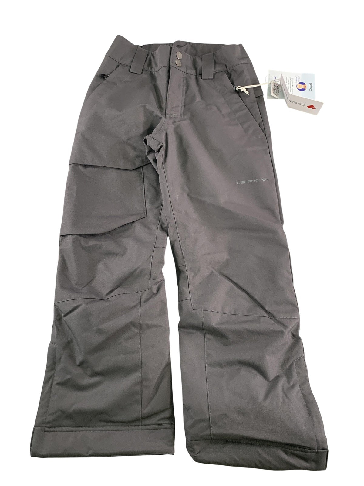 Obermeyer Brisk Snow Pants Youth Medium 10-12 Gray Basalt Waterproof Insulated