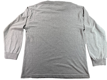 Detroit Red Wings Mens L Reebok Gray Long Sleeve Shirt NHL 1926 Winged Wheel Tee
