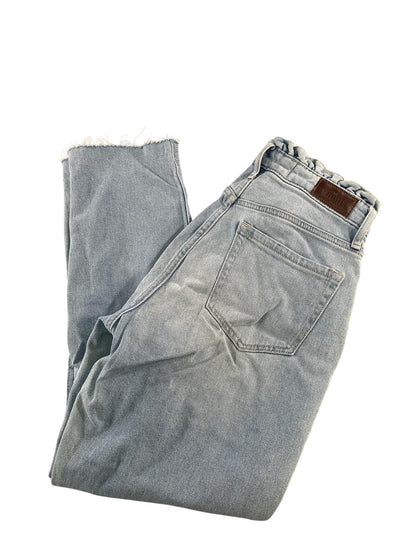 Hollister Curvy High-Rise Mom Jeans Womens 3R Light Wash Denim Raw Hem W26 L27