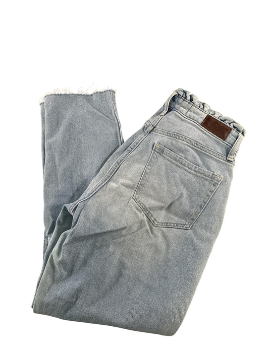 Hollister Curvy High-Rise Mom Jeans Womens 3R Light Wash Denim Raw Hem W26 L27
