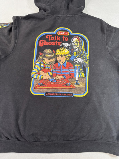 Steven Rhodes Let's Talk Skull Horror Hoodie XL Black Pullover Graphic Long