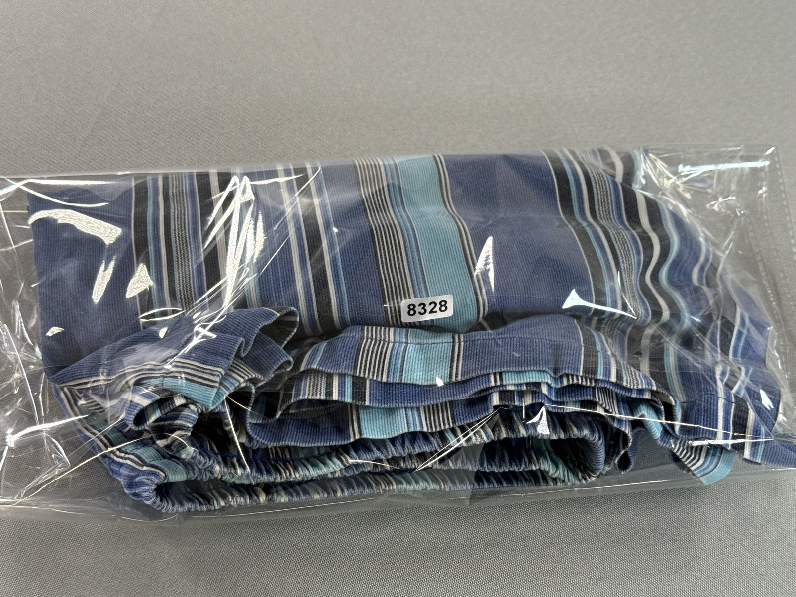 BARNEYS YORK Striped Elastic Waist Shorts M Blue 100% COTTON Regular Fit Men