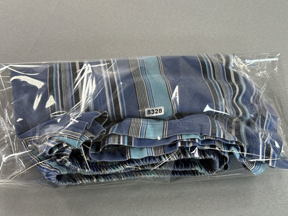 BARNEYS YORK Striped Elastic Waist Shorts M Blue 100% COTTON Regular Fit Men