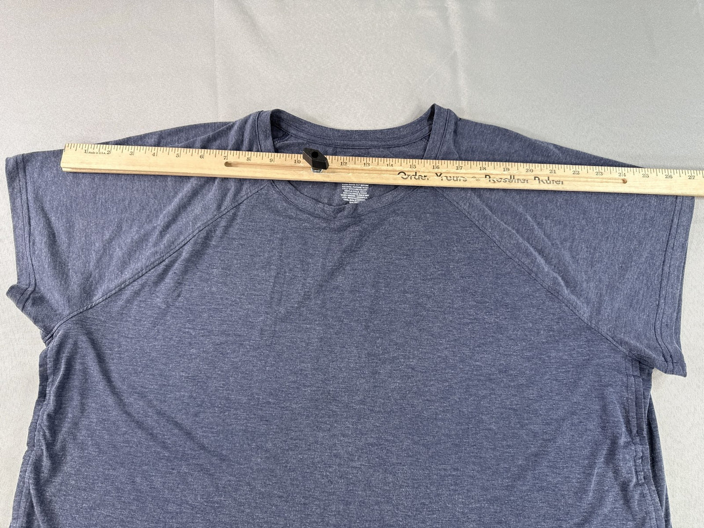 Tek Gear Heather Tee 1X Gray Polyester TENCEL Lyocell Spandex Crewneck Short Dry