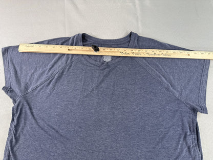 Tek Gear Heather Tee 1X Gray Polyester TENCEL Lyocell Spandex Crewneck Short Dry