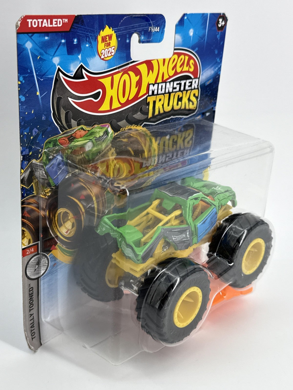 Hot Wheels Monster Trucks Totaled Totally Tooned 1:64 Diecast w Crushed Car 164