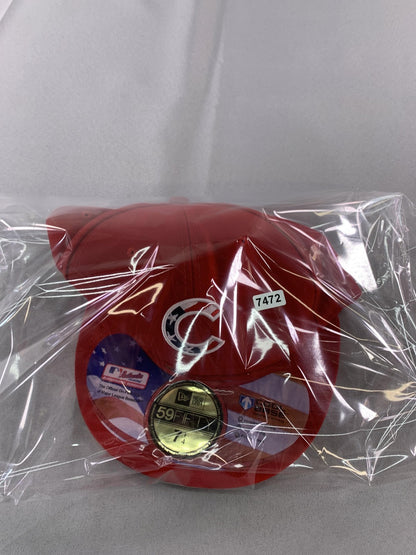 Chicago Cubs Hat Cap Fitted Mens 7 1/4 Red MLB Baseball Stars & Stripes New Era